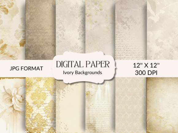 Download Ivory and Gold Backgrounds - Premium Bundle