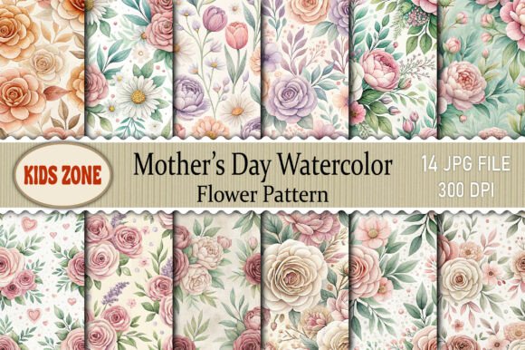 Download Mother’s Day Watercolor Flower Pattern - Moth Collection