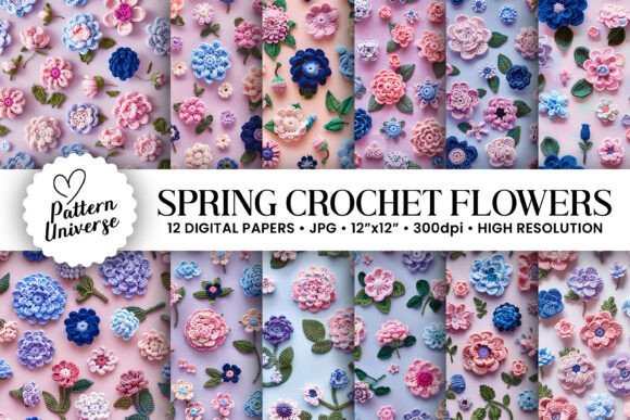 Download Spring Purple Crochet Flower Patterns - Flower pattern Collection