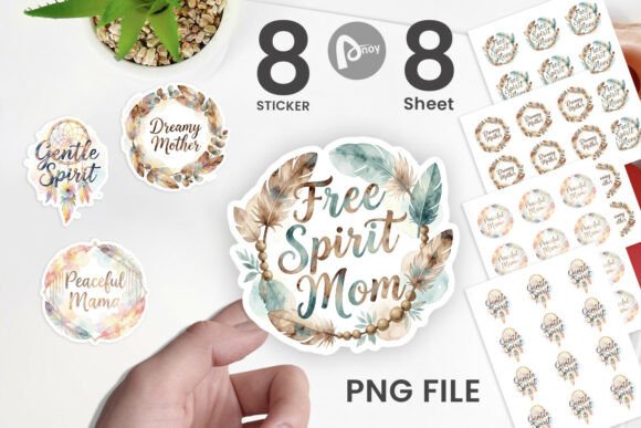 Download Digital Boho Dreamcatcher Mother Sticker - Moth Collection