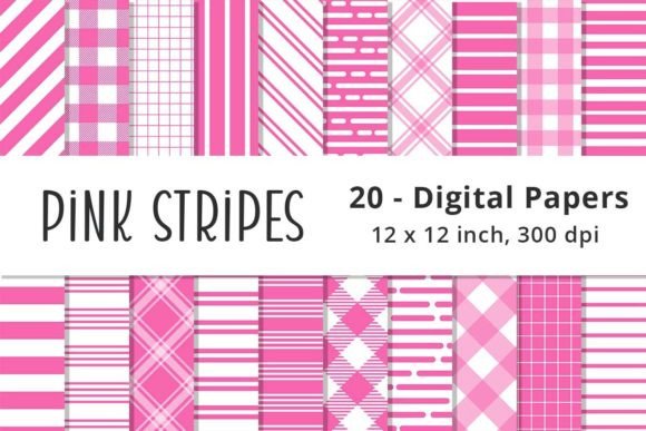 Download Pink Stripes Digital Paper Patterns - Stripes Collection