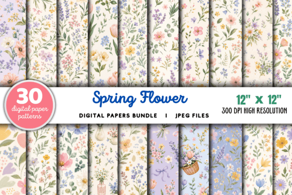 Download Spring Flower Pattern Floral Bundle - Flower pattern Collection