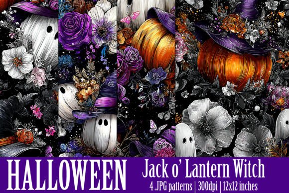 Download Halloween Floral Patterns, S3 - Premium Resources