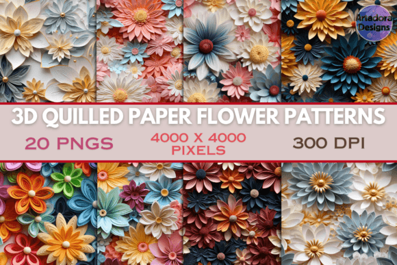 Download 3D Quilled Paper Flower Patterns - Flower pattern Collection