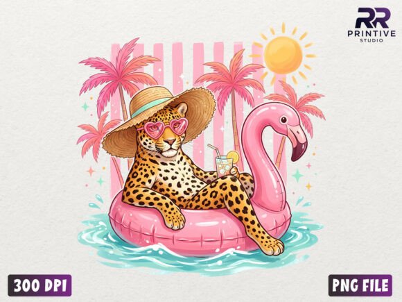 Download Preppy Stripes Leopard Pool Summer PNG - Stripes Collection