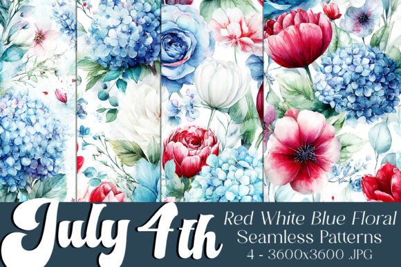 Download July 4th Seamless Floral Patterns 11 - Floral patterns Collection