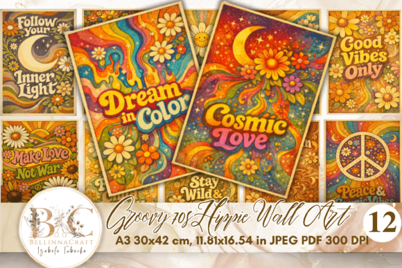 Download Groovy 70s Hippie Wall Art Printable - Premium Resources